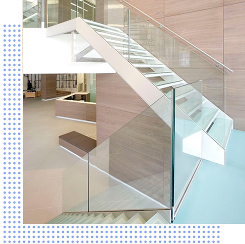Escalera de vidrio decorativo — soluciones en vidrio Glasscor Security